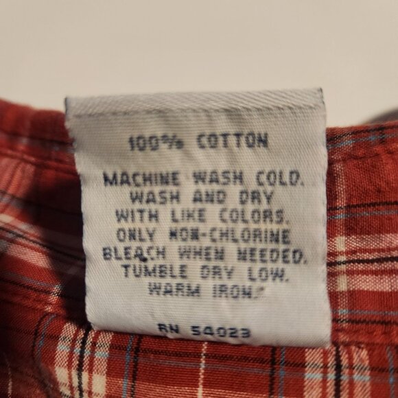 Old Navy Pearl Snap Shirt Western Red Black Plaid Rodeo Cowboy Mens XXL‎ 2XL EUC - Picture 10 of 13